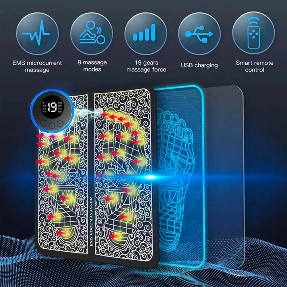 EMS Foot Massager with Remote Control, Pain-Relief for Feet Neuropathic Relief