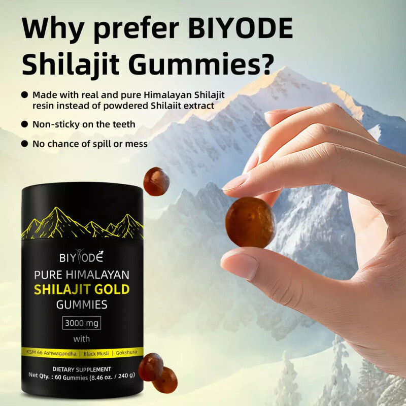 Himalayan Shilajit GOLD Gummies 3000 mg Fulvic Acid for Energy Boost Immune Men