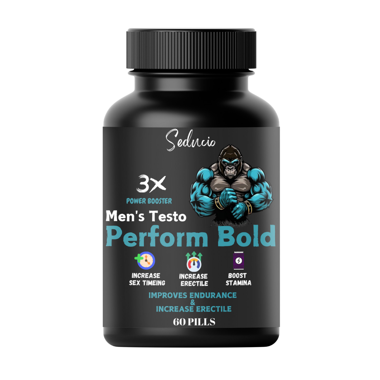 NEW . 60 Powerful Capsules . Works In 10 Minutes. 100% Money Back Guaranteed