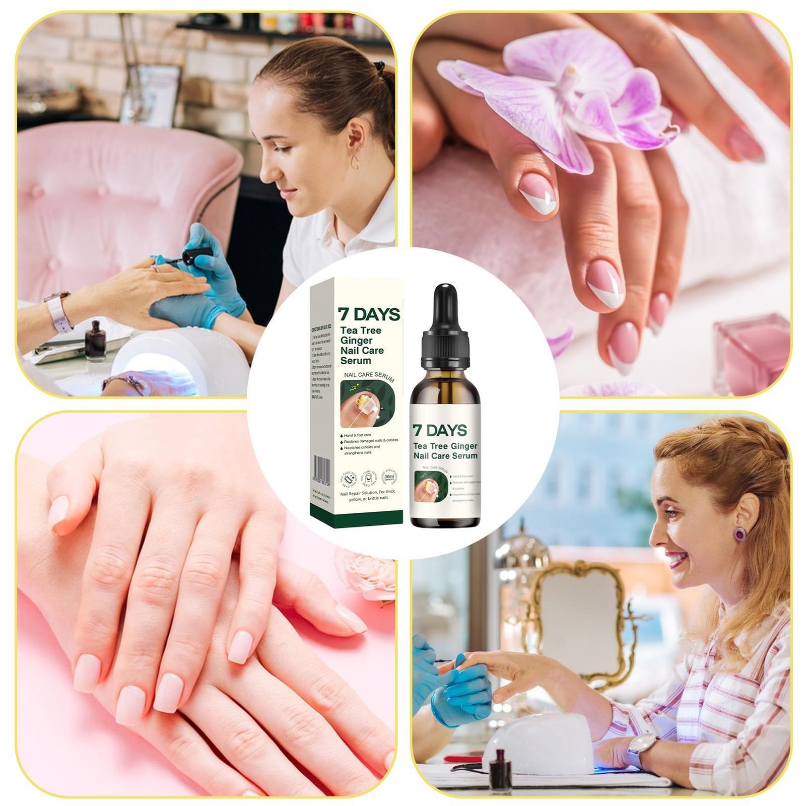 7 Days Tea Tree & Ginger Nail Care Serum 30ml For Repair Dry Brittle Nails