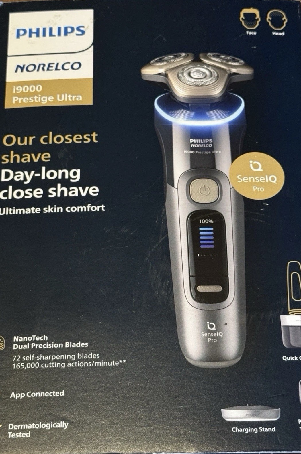 Philips Norelco Shaver i9000 Prestige Ultra Electric Black Wet Dry XP9402/86 Nib