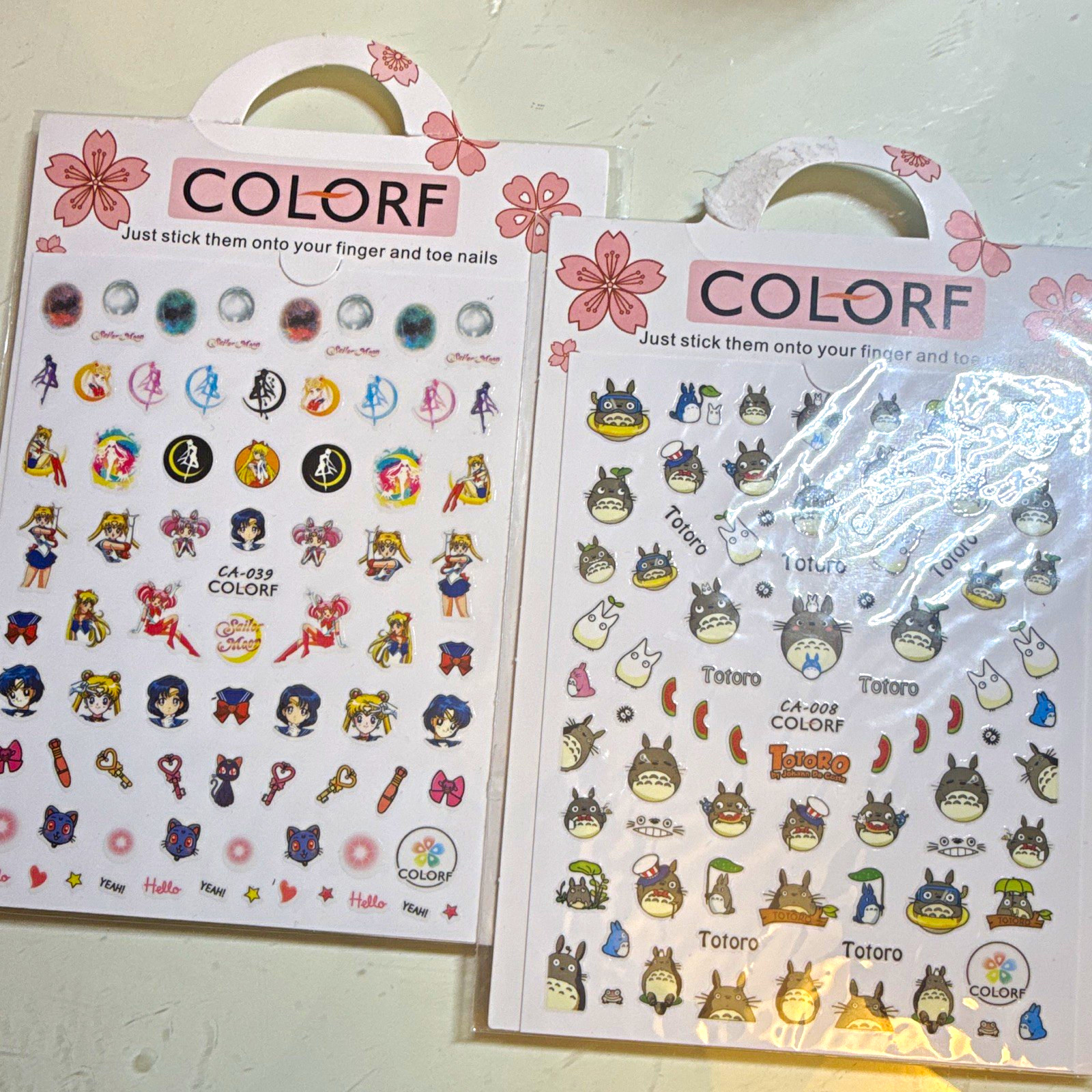 2pcs bundle sailor moon & Totoro sticker sheets brand new