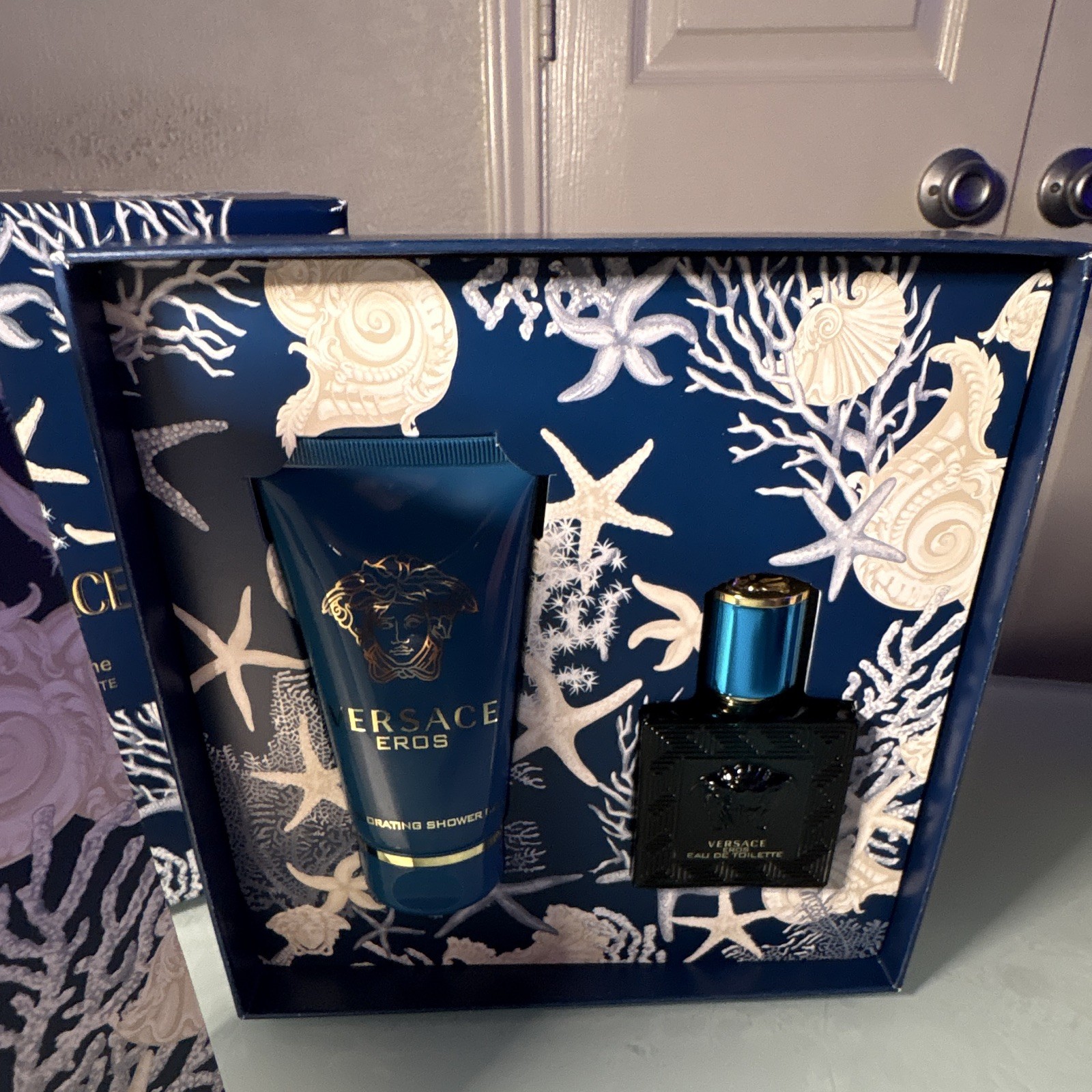 Versace Eros Pour Homme Eau de Toilette Spray 1.0 fl oz + Shower Gel 1.7 oz