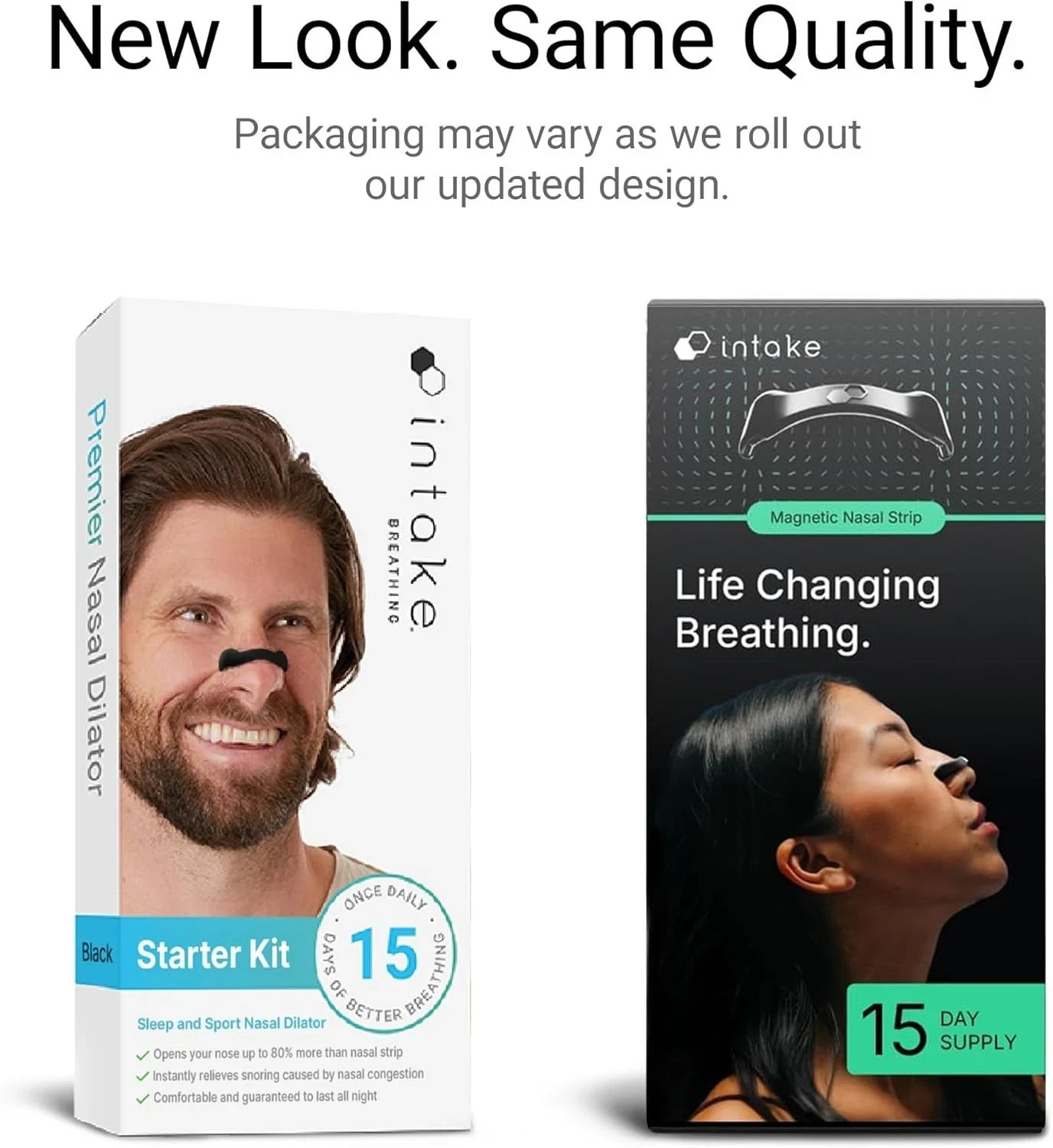Intake Breathing — Magnetic Nasal Strips Starter Kit | 15 Count, Clear