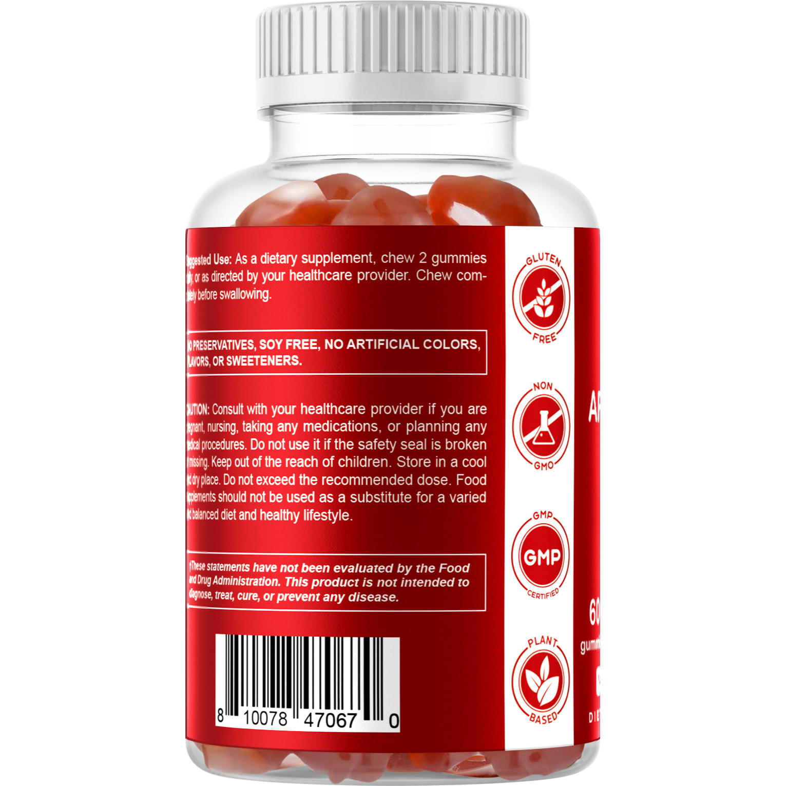2 Pack Vitamatic Apple Cider Vinegar Gummies 1000mg per Serving – 60 Veg Gummies