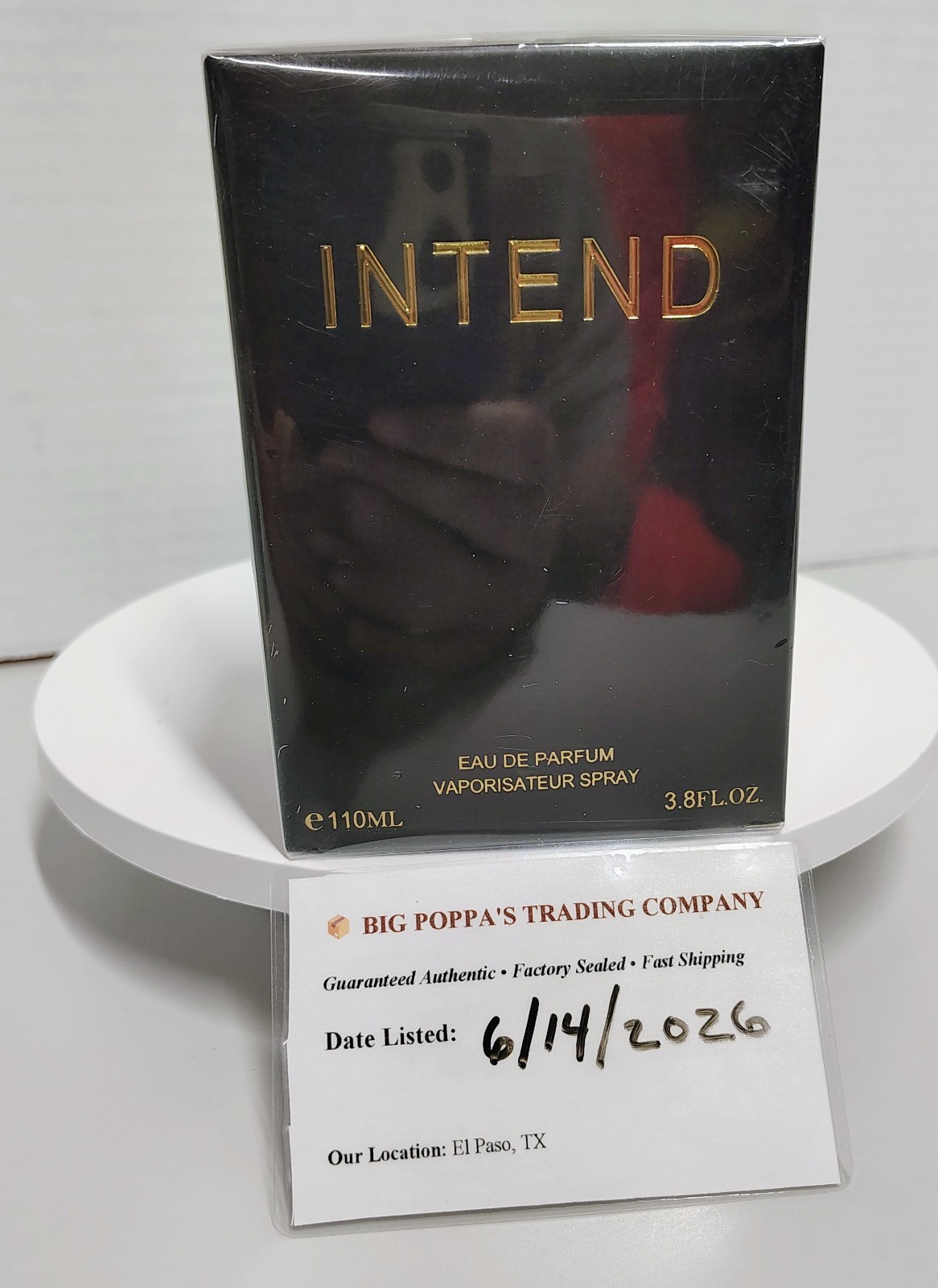 Intend Cologne Men 3.8oz EDP Spray EBC Collection New Sealed Woody Musk Scent