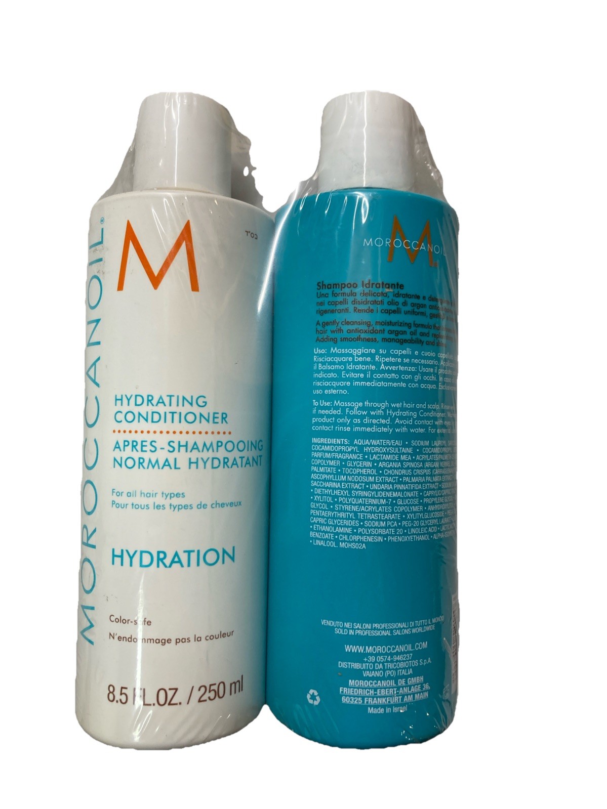 Moroccanoil Shampoo & Conditioner Set Hydration All Hair Types 8.5 Fl Oz 250ml
