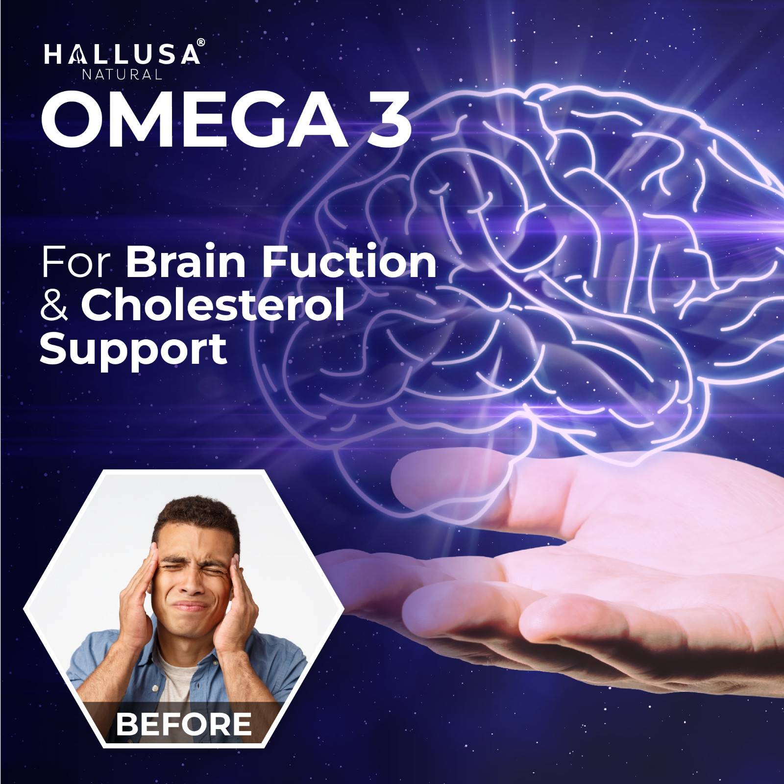 OMEGA 3 – Fish Oil Supplement – Cardiovascular Wellness – 60 Softgels