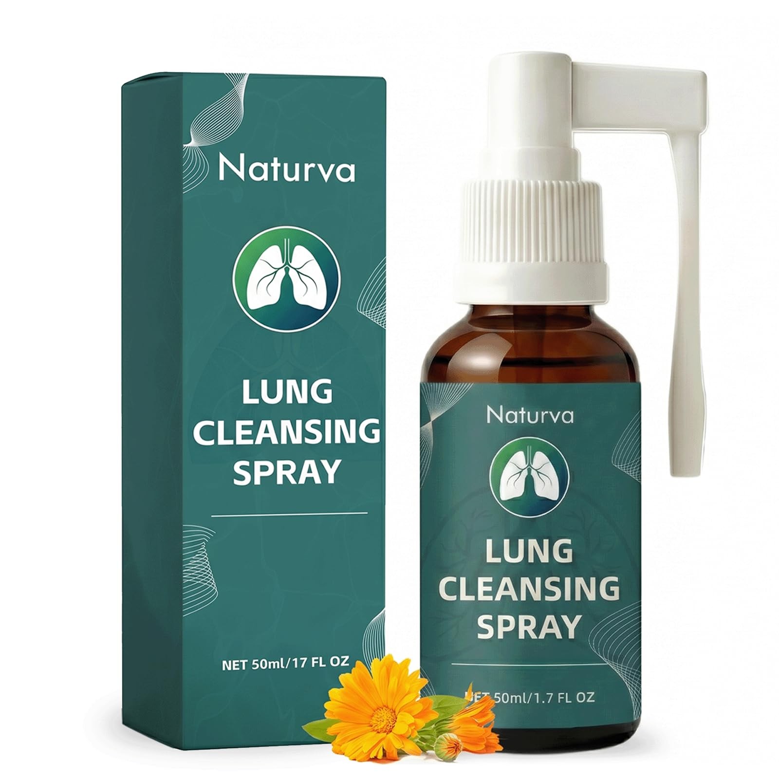 Naturva Lung Cleansing Spray,Calendula Leaf Extract 1 Fl Oz (Pack of 1), 1pcs