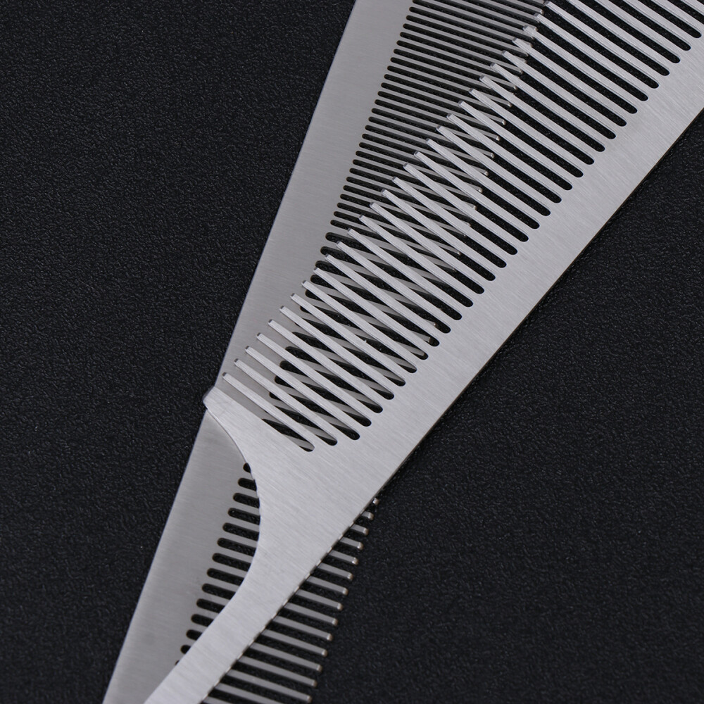 2PCS Steel Comb Hair Salon Comb Metal Teasing Combs Hair Fine Teeth Travel