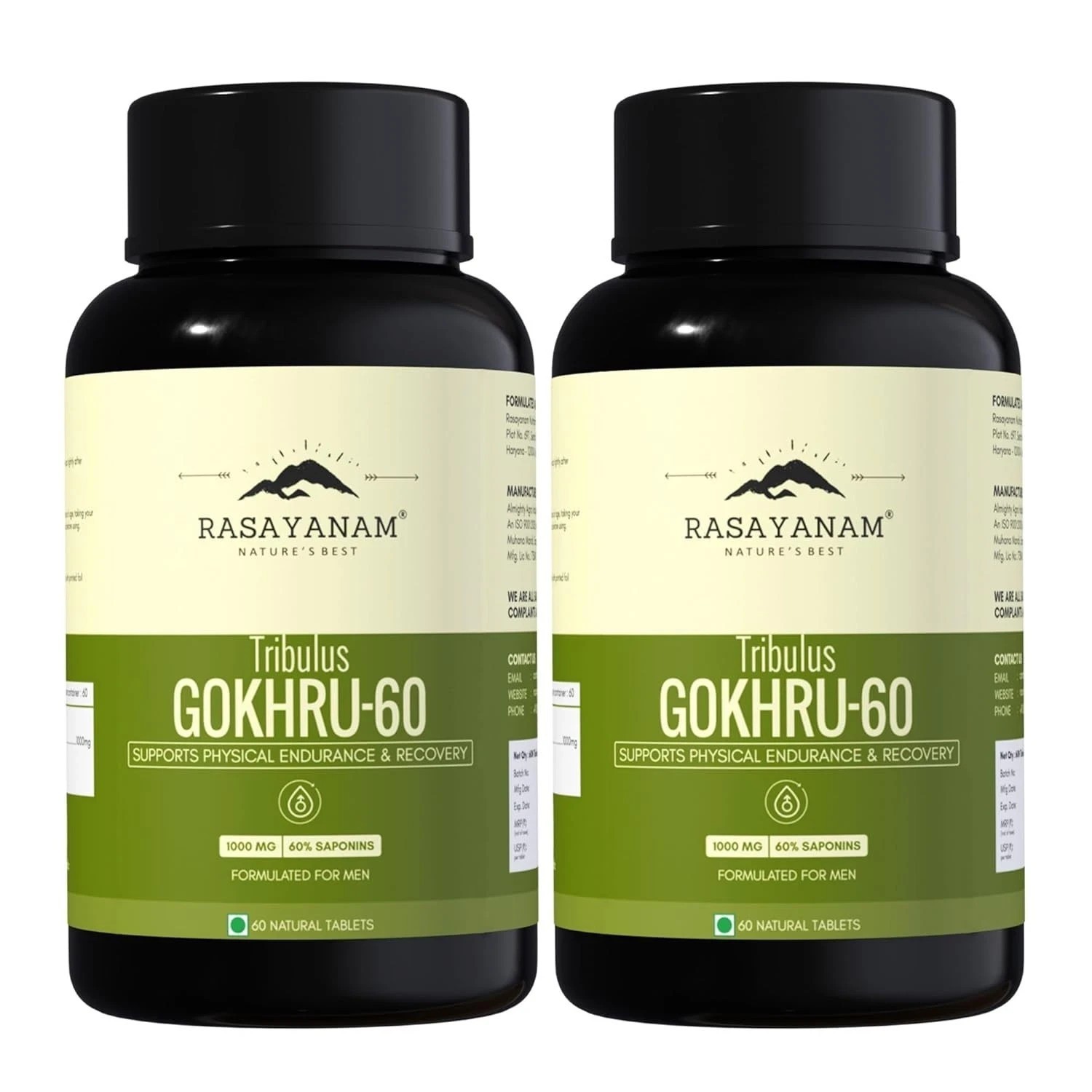 Gokshura -Puncture Vine ( Tribulus terrestris ) 1000mg – 60 Tablet ( pack of 2 )