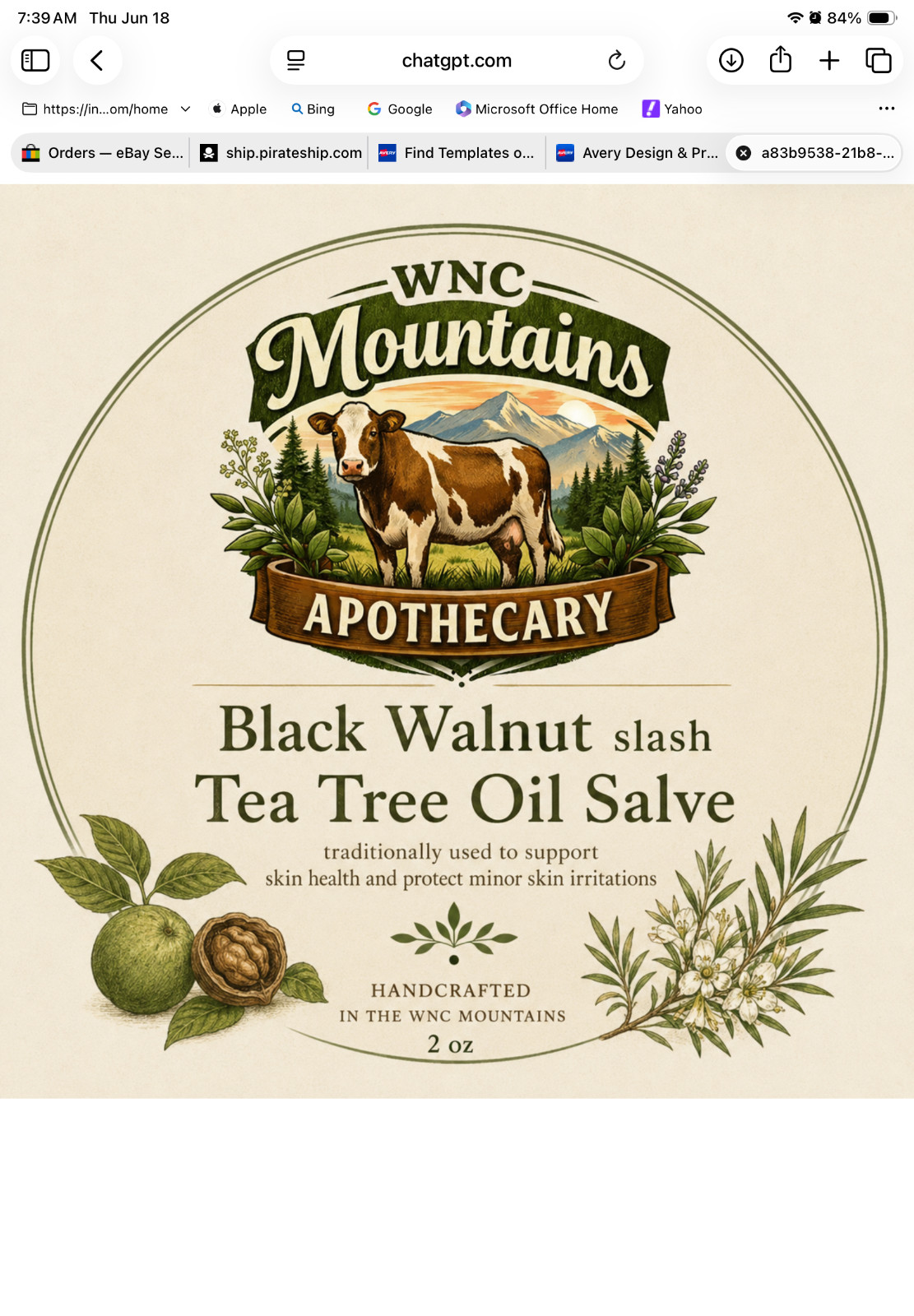 Antifungal Black Walnut with Tea Tree oil Salve Nail fungus, athlete’s foot,