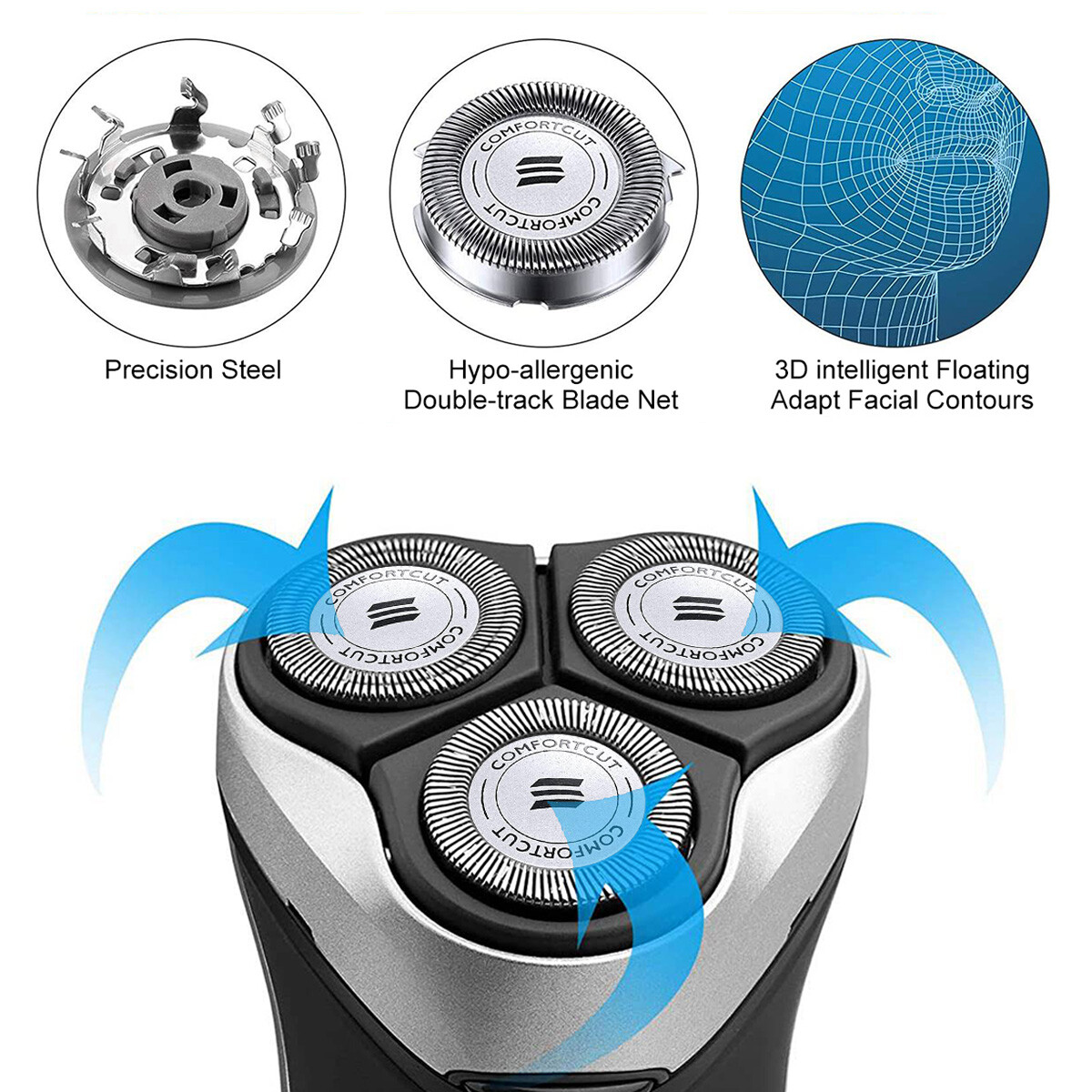NEW SH30 Replacement Heads for Philips Norelco Series 3000 2000 1000 SH30 Blades