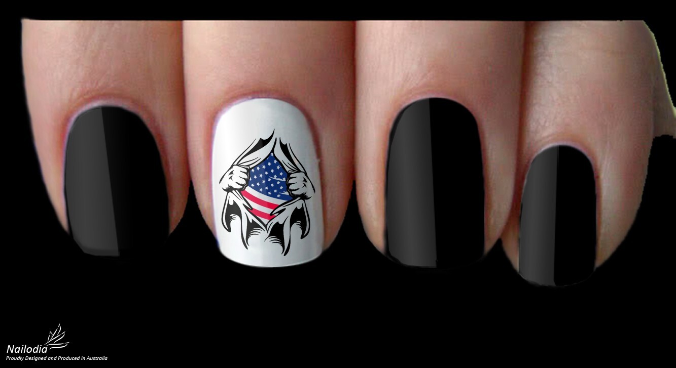 USA United States America Soccer Fan Nail Art Decal Sticker Water Transfer