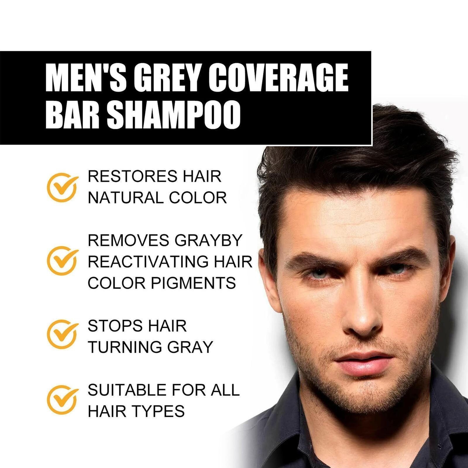 2/4PC Black Hair Soap Grey Hair Coverage Bar Shampoo Hair Darkening Black Soap