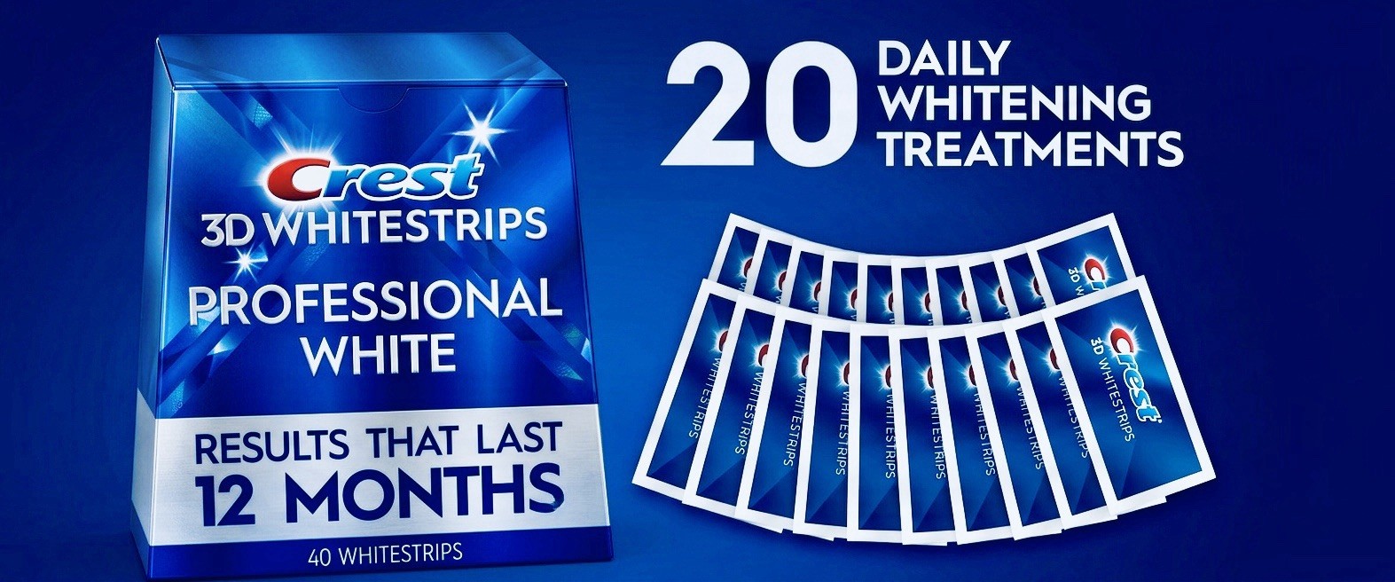 3X= Crest 3D Whitestrips Professional White 20 Levels Whiter 40 Strips Exp 04/28