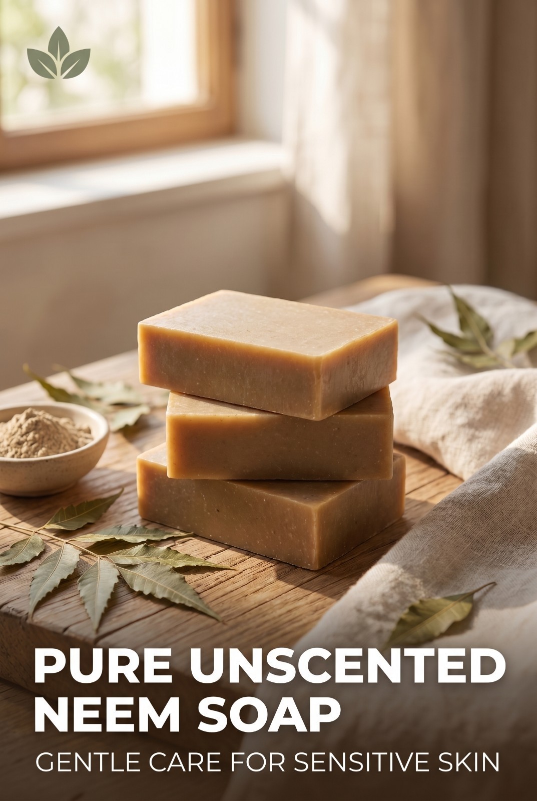 3 pack nscented Neem Soap Bars for Sensitive Skin, Body & Hands, Ext Size 6.5oz