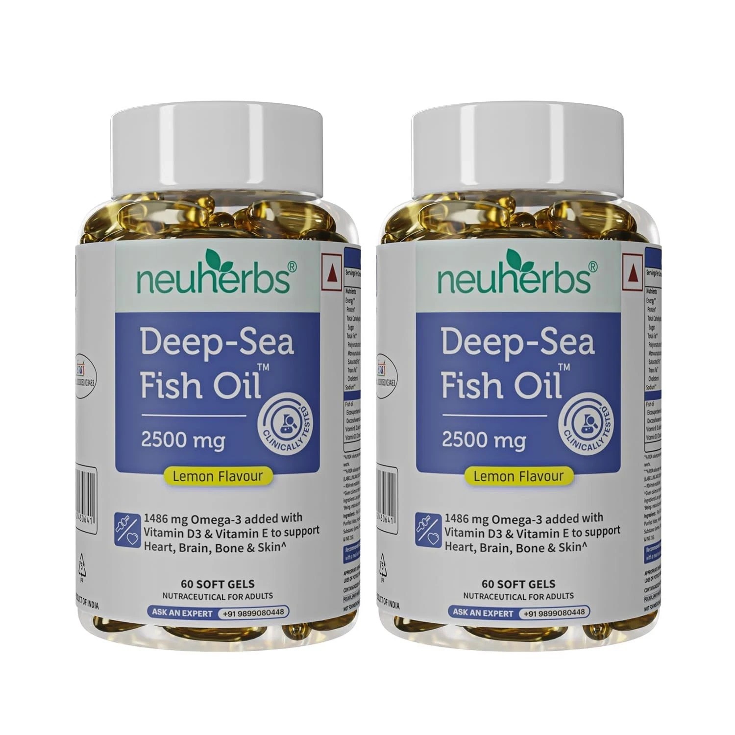 Deep Sea Omega 3 Fish Oil -Omega 3 Supplement Triple Strength 2500 Mg