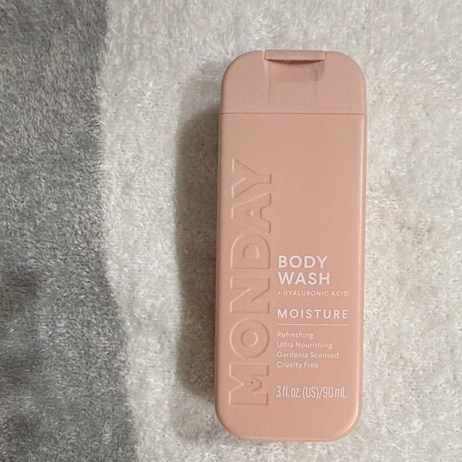 MONDAY MOISTURE Body Wash Gel w/ Hyaluronic Acid, Gardenia, 3 fl oz/90 mL
