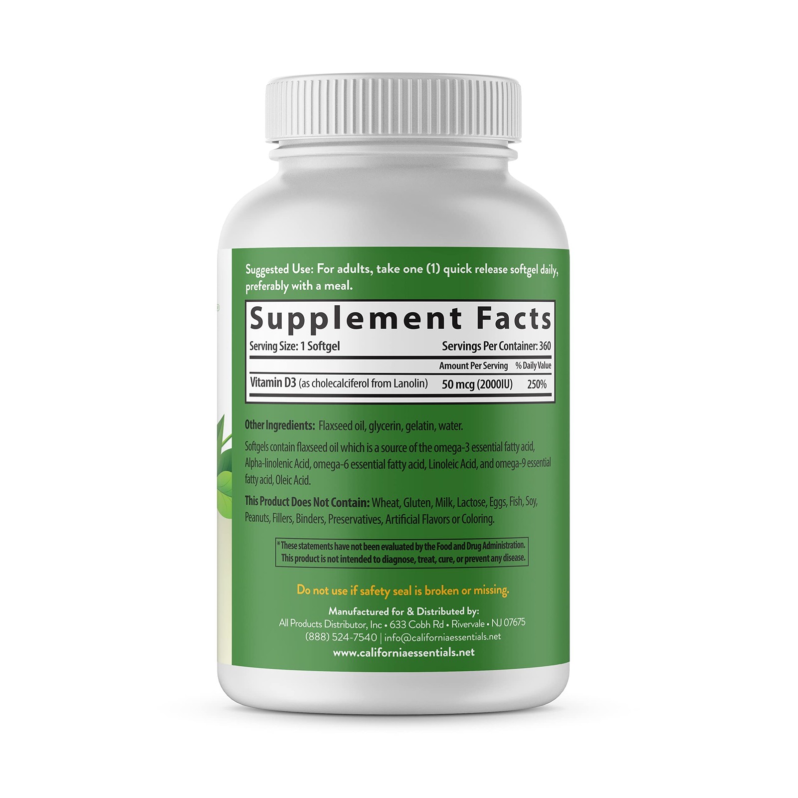 BOOST IMMUNITY & BONE HEALTH-VITAMIN D3 2,000iu SOFTGEL IN FLAXSEED OIL