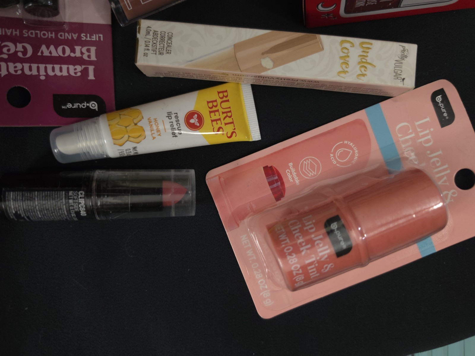 Assorted Full Size Makeup Lot: Dual-Ended Brow Pencil, Brow Gel, Lip Jelly