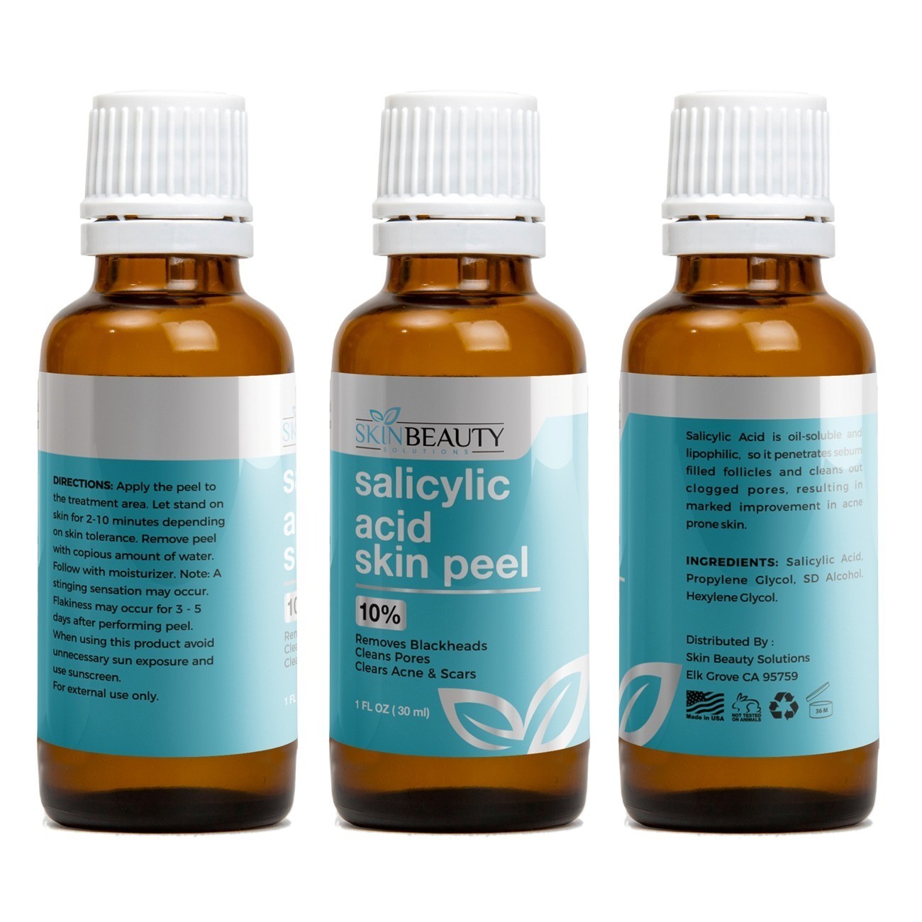 Salicylic Acid Skin Peel 10% 20% 30% Exfoliating Face Care Solution