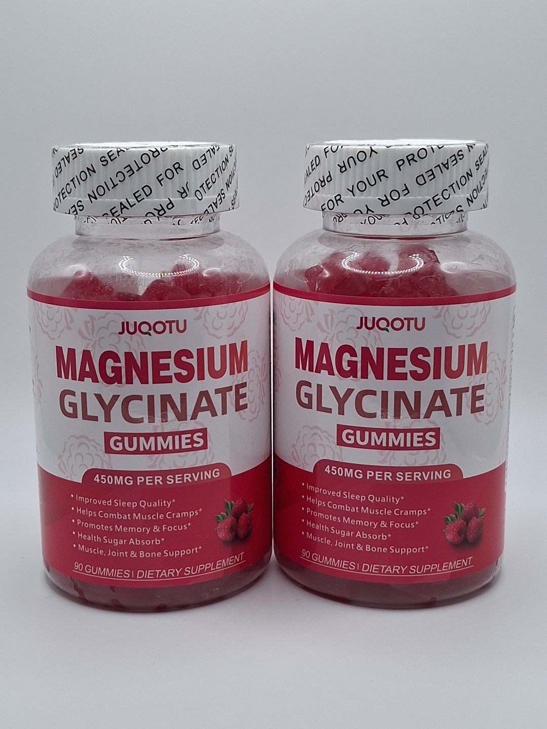 Lot of 2 Magnesium Glycinate gummies, 450mg per serving, 90 gummies each