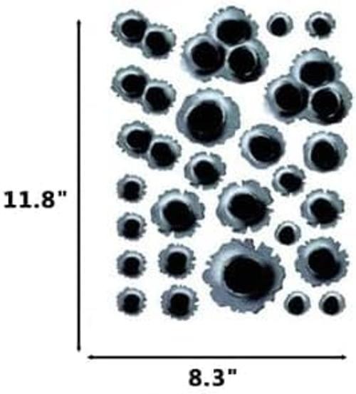 2Pcs 3D Bullet Hole Car Stickers, Simulation Stereoscopic Fake Gun Bullet