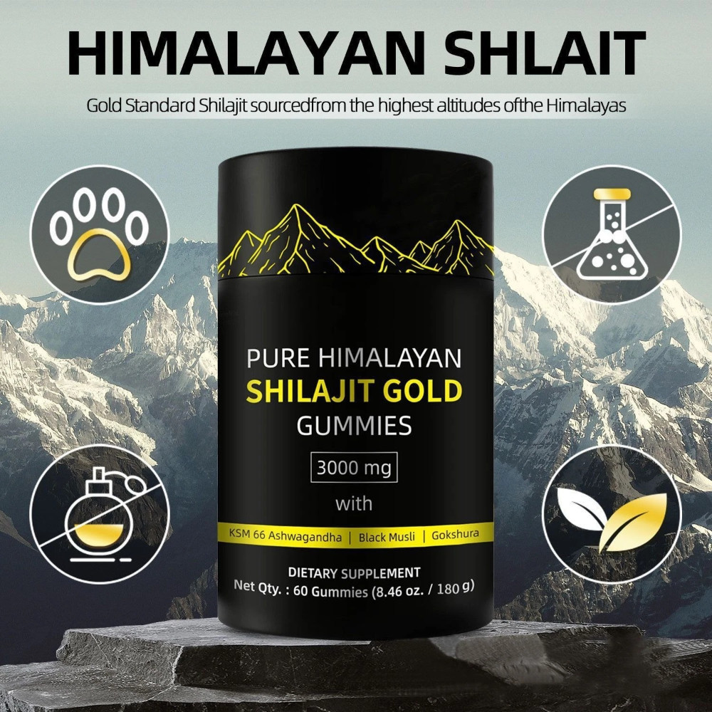 Himalayan Shilajit GOLD Gummies, Organic, Extremely Potent 3000 mg, Fulvic Acid
