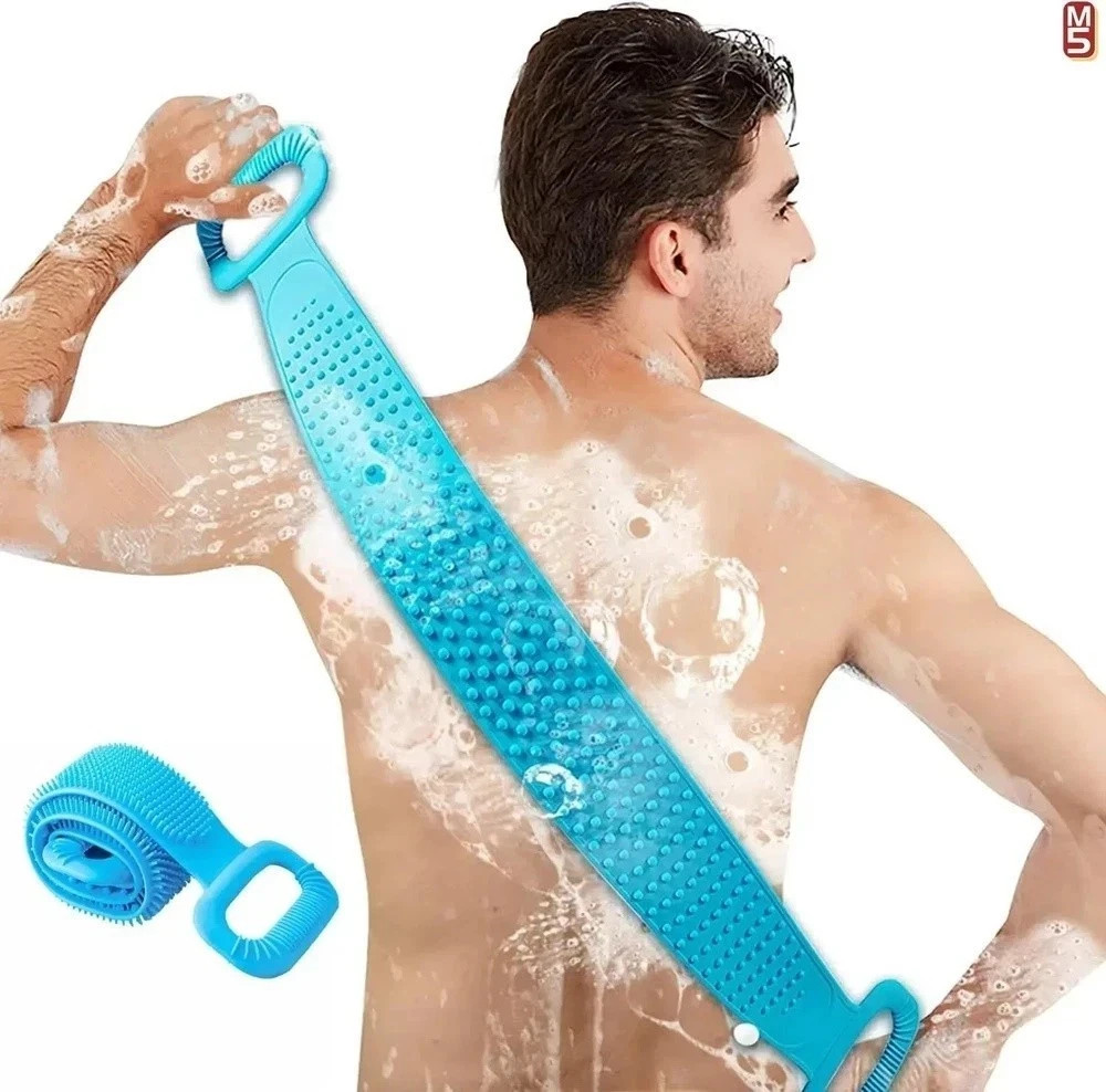 Silicone Body Back Scrubber Double Side Bathing Brush For Skin Deep Cleaning