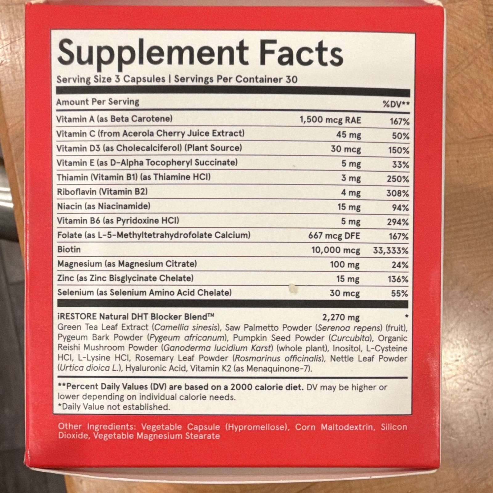 iRestore Revive Hair Growth Formula DHT Blockers Vegan 90 Capsules