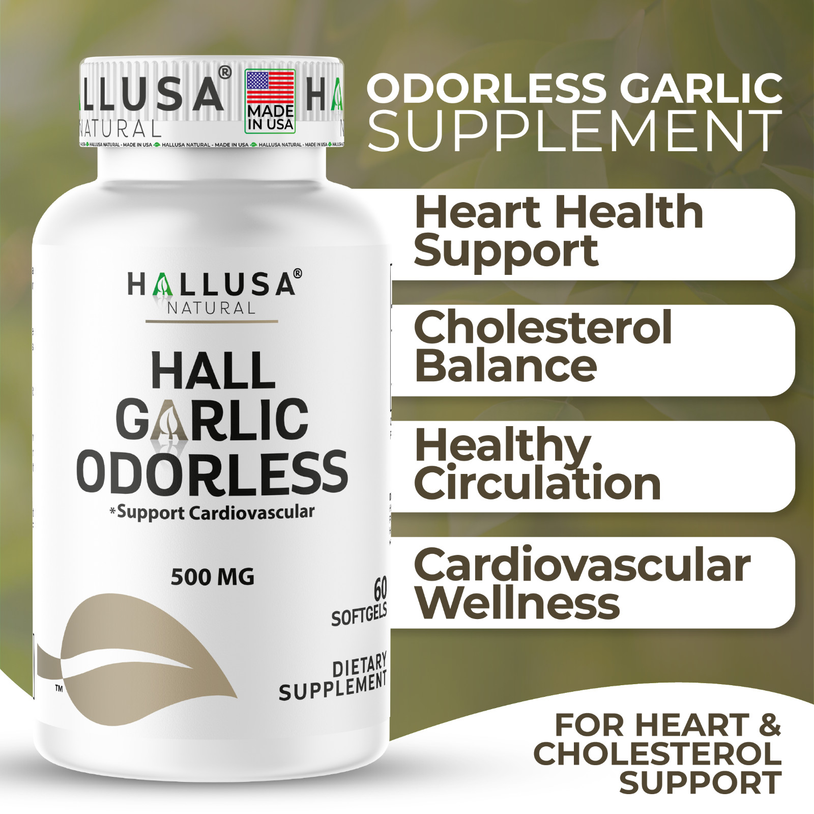GARLIC ODORLESS Heart Health & Cardiovascular Support – Cholesterol High 60 soft