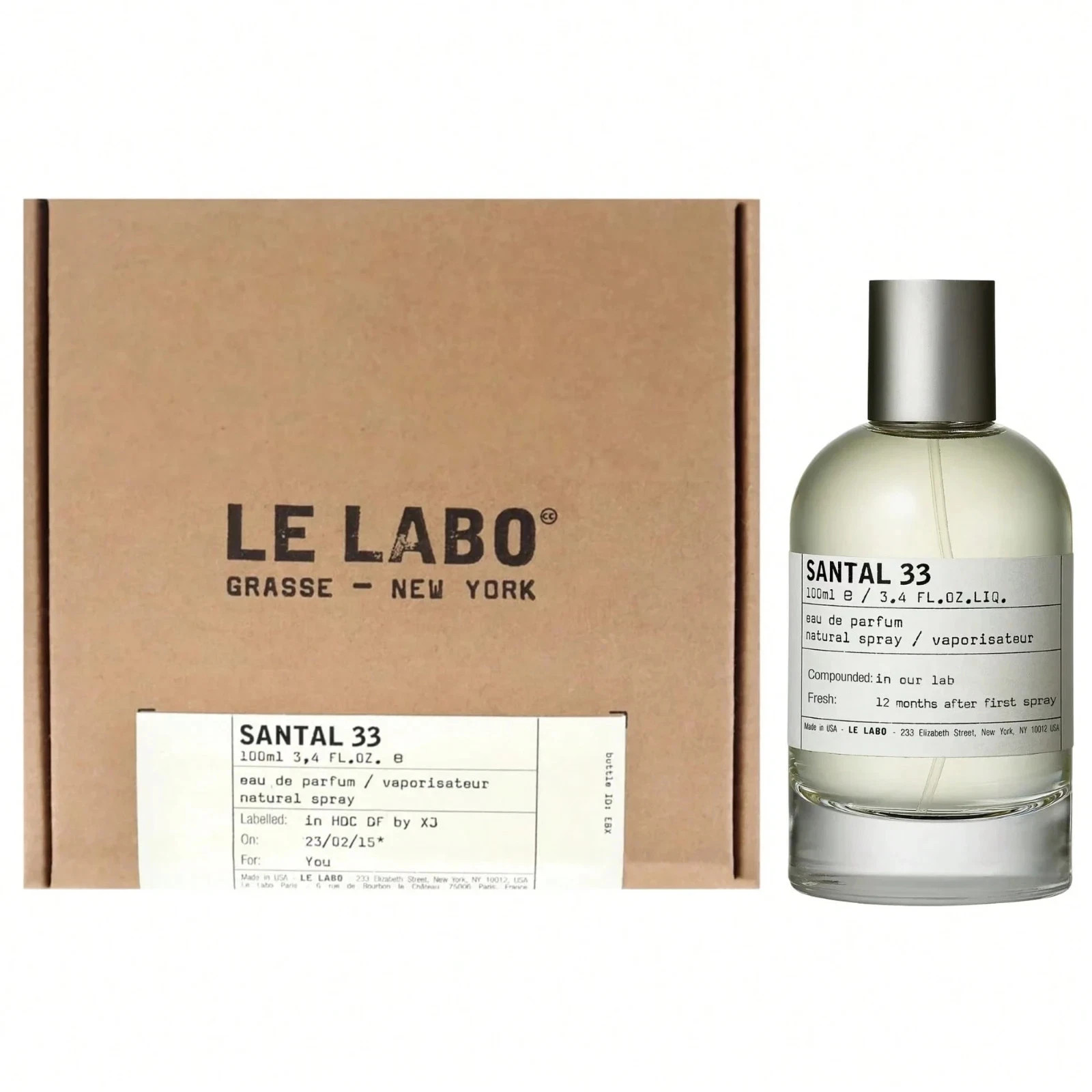 Le Labo Santal 33 3.4 Oz / 100 ML Unisex Eau de Parfum spray New In Box K kribac
