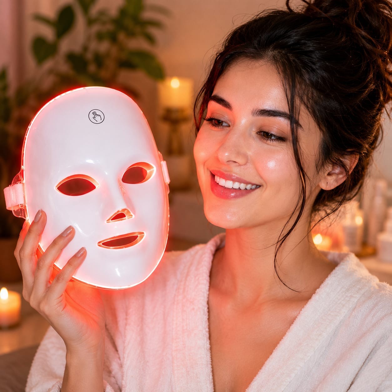 LED Face Mask 7 Color Light Therapy Red Blue Facial Skin Care Beauty Spa At Home