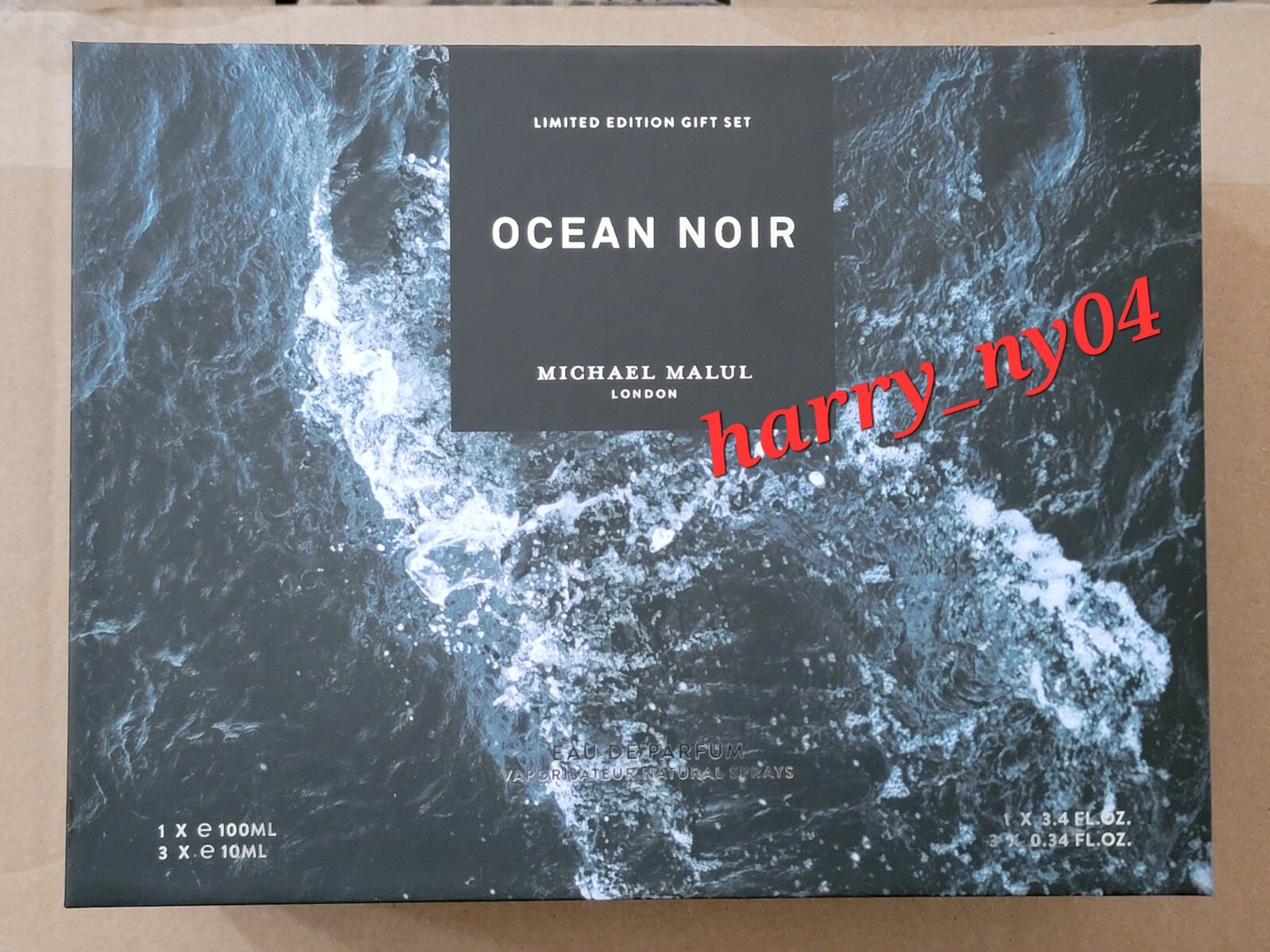 OCEAN NOIR By MICHAEL MALUL LONDON 3.4 oz 100 ML Edp + 3x TRAVEL SPRAY(4PC SET)
