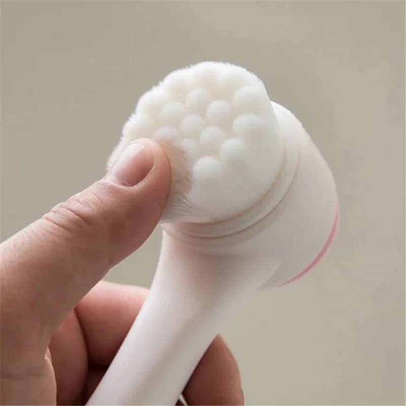3D dual-SIDED SILICONE FACIAL CLEANSING BRUSH – SOFT EXFOLIATING FACE SCRUBBER