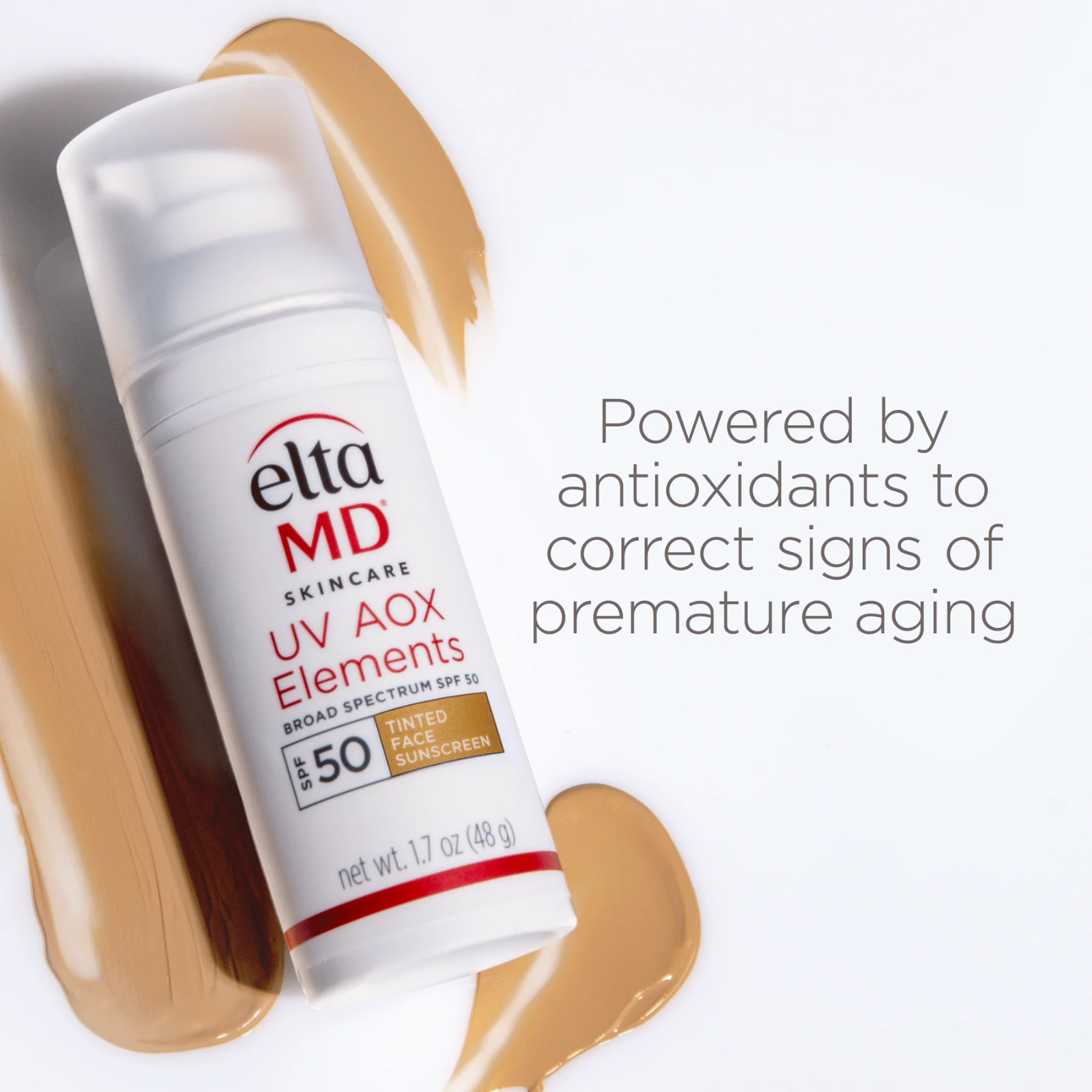 Elta MD UV AOX Elements Broad Spectrum SPF 50 Tinted 1.7oz/48g NEW IN BOX