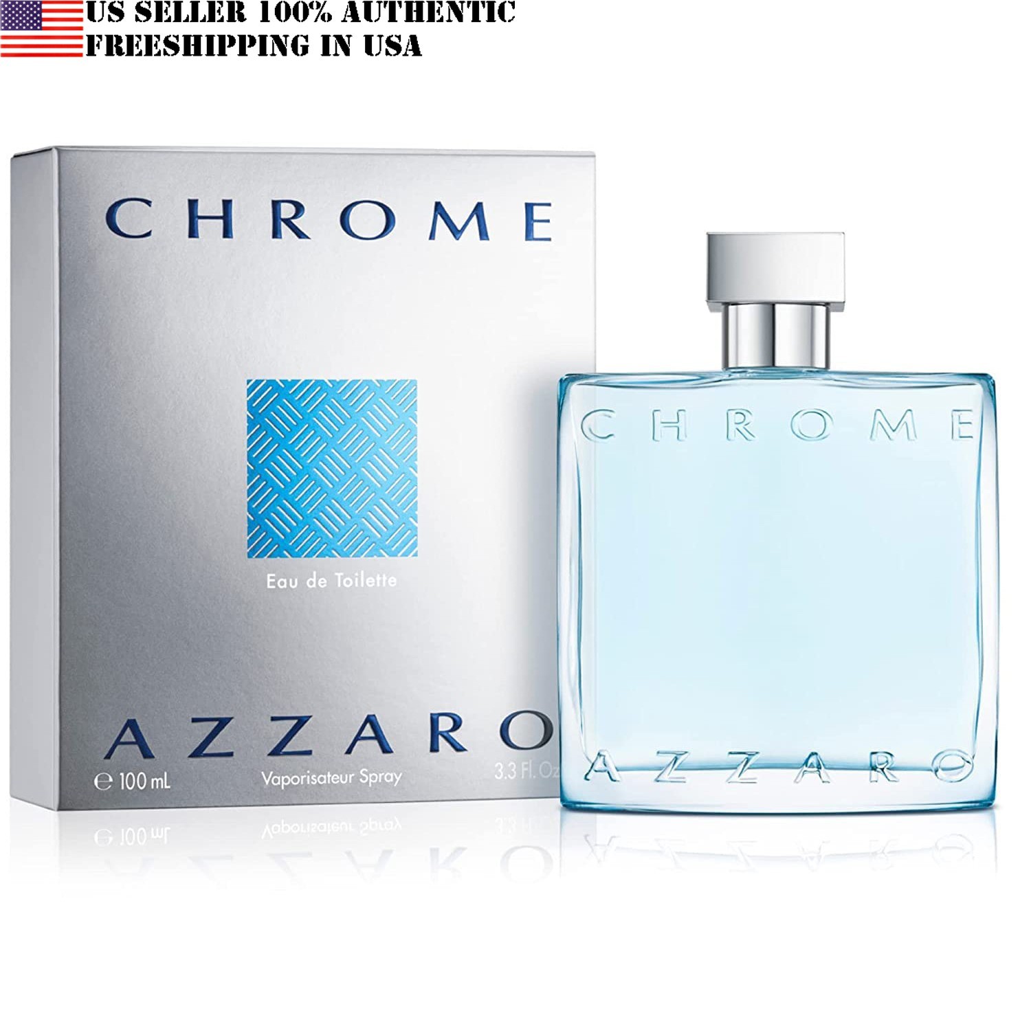 CHROME by Loris Azzaro for Men Cologne 3.3 oz / 3.4 oz EDT New in Box
