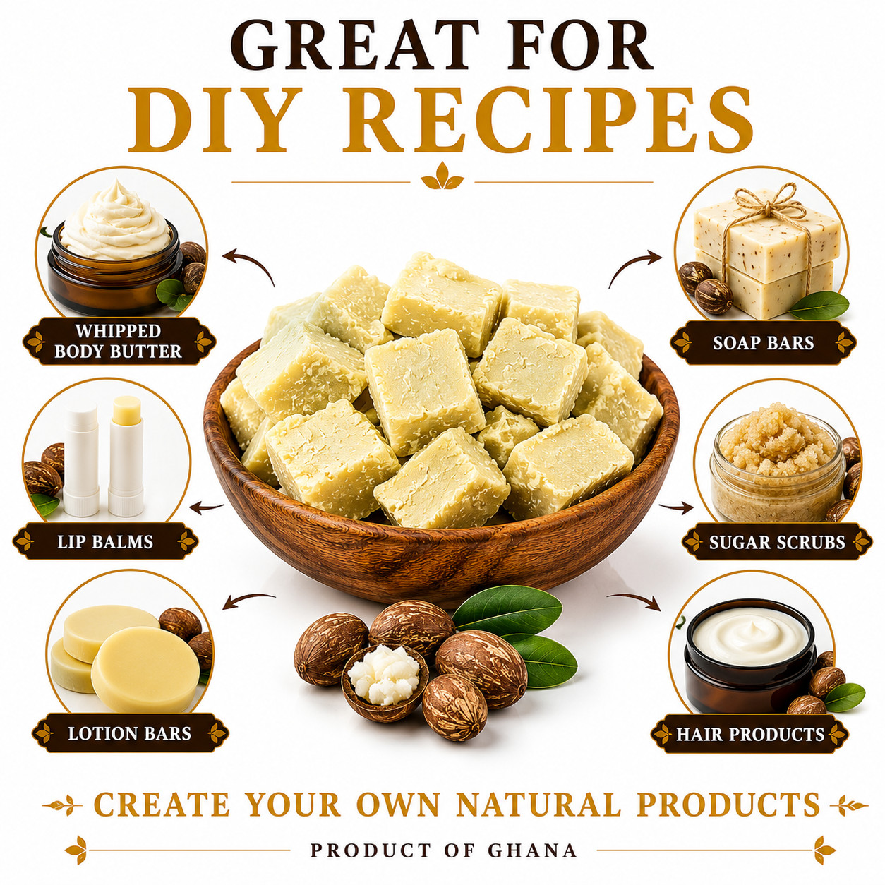 African Shea Butter Bulk Ivory Raw Wholesale 100% Pure Natural Organic Unrefined