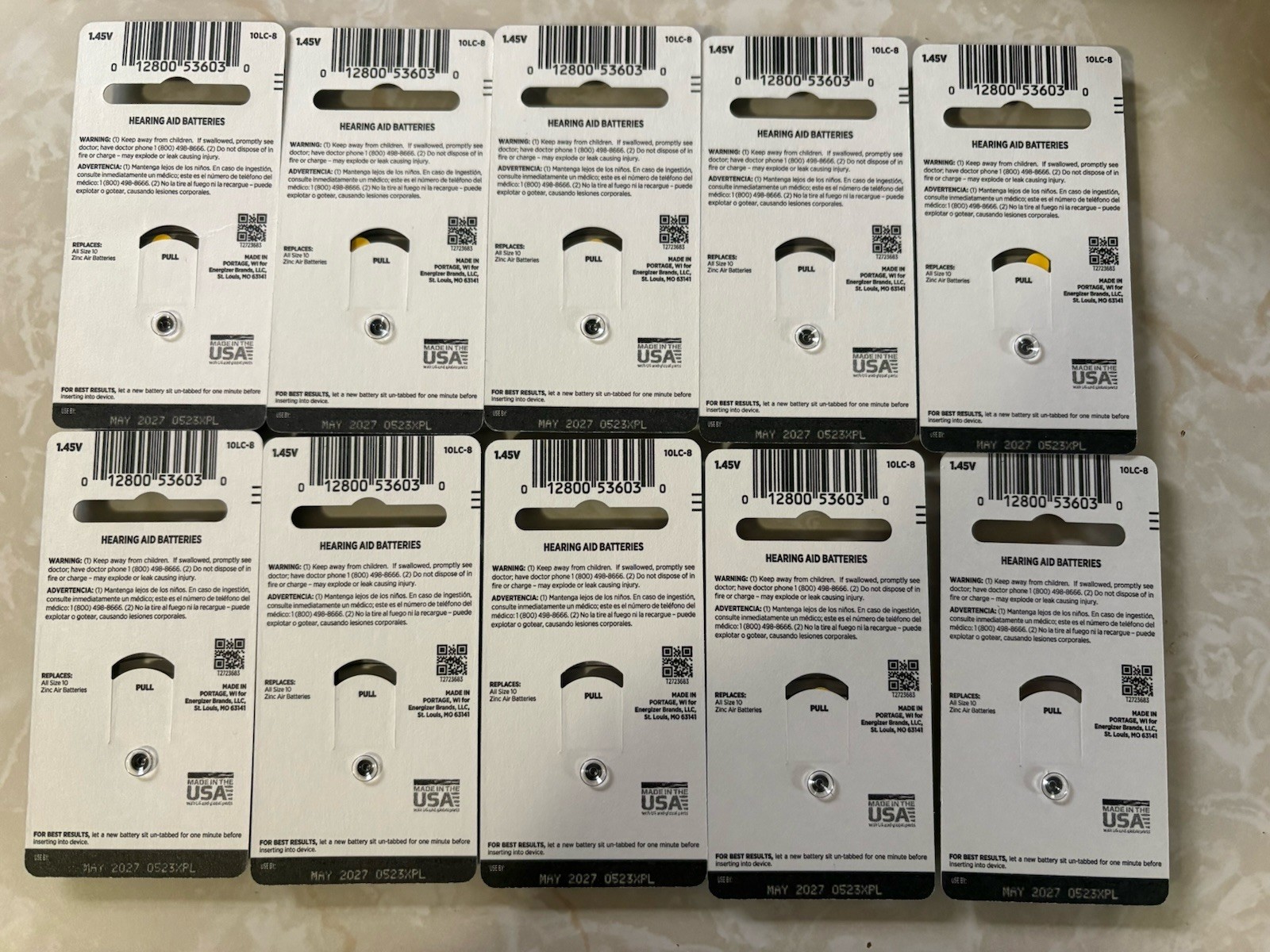 Rayovac Loud N’ Clear Size 10 (Yellow) Zinc-Air Hearing Aid Batteries 80 Pack