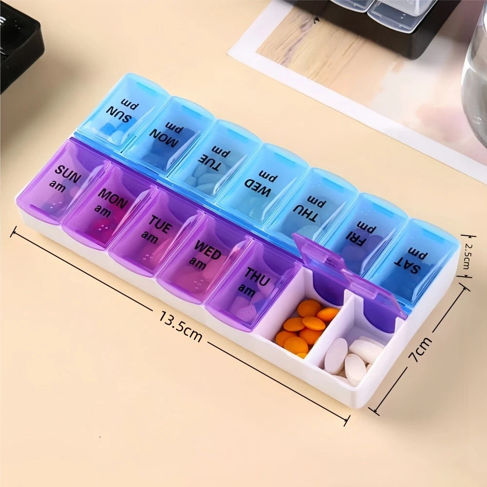 1~3 PC Weekly Pill Box Organizer Twice a Day 7-Day AMPM Medicine Organizer Case