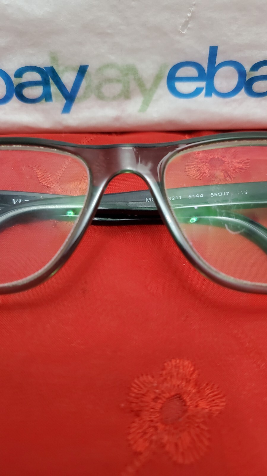 VERSACE 3211 5144 Clear/Green Black 55¤17 145 Eyeglasses “Frame Only” Rx Unknown