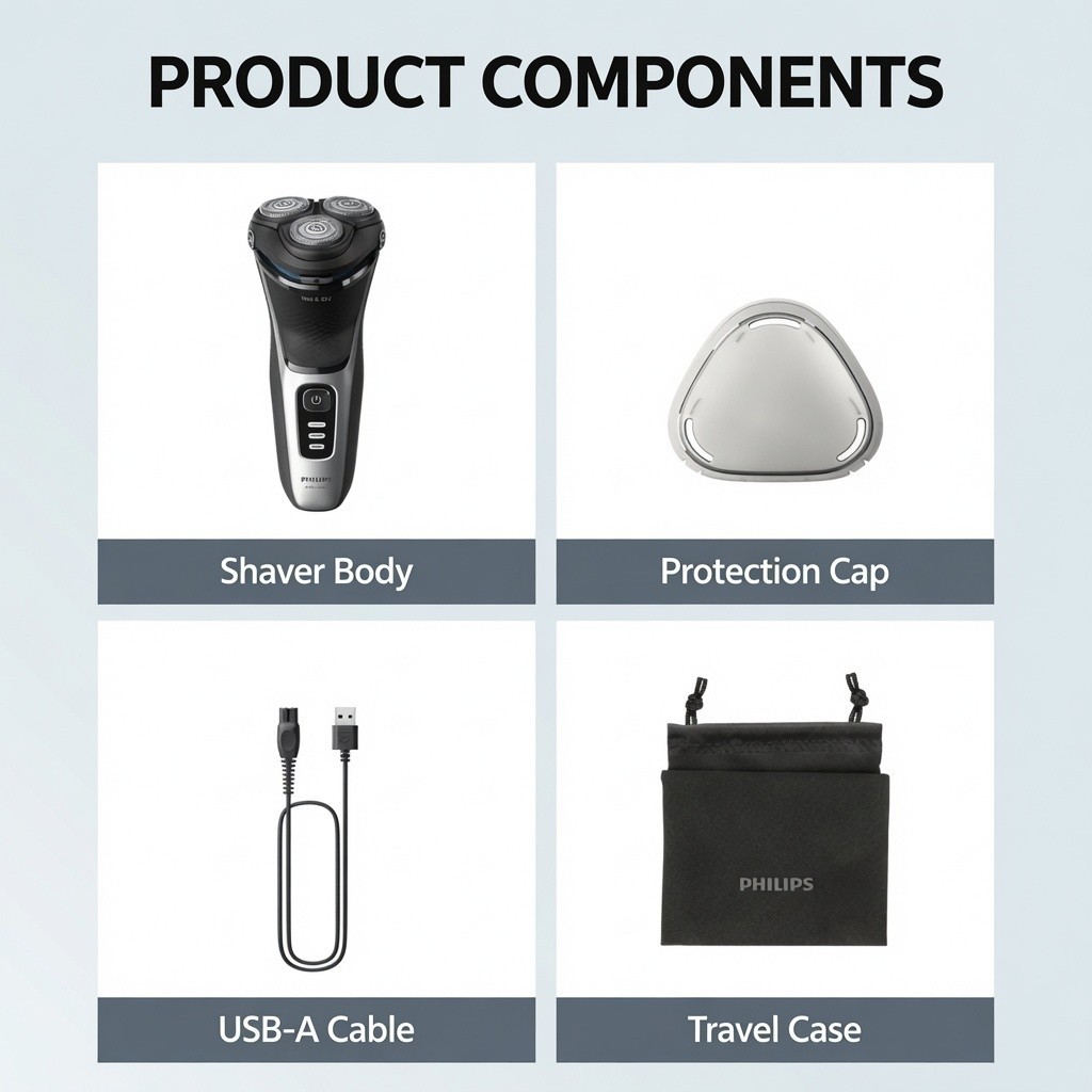 Philips Series 3000 Wet & Dry Electric Shaver S3243/12 Pop-Up Trimmer Genuine