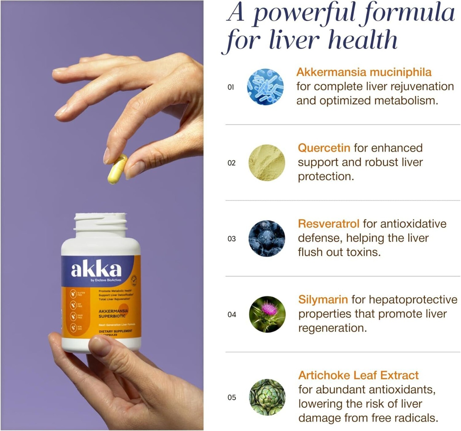 AKKA Premium Liver Cleanse Detox Repair Superbiotic,Gut Health Milk Thistle new