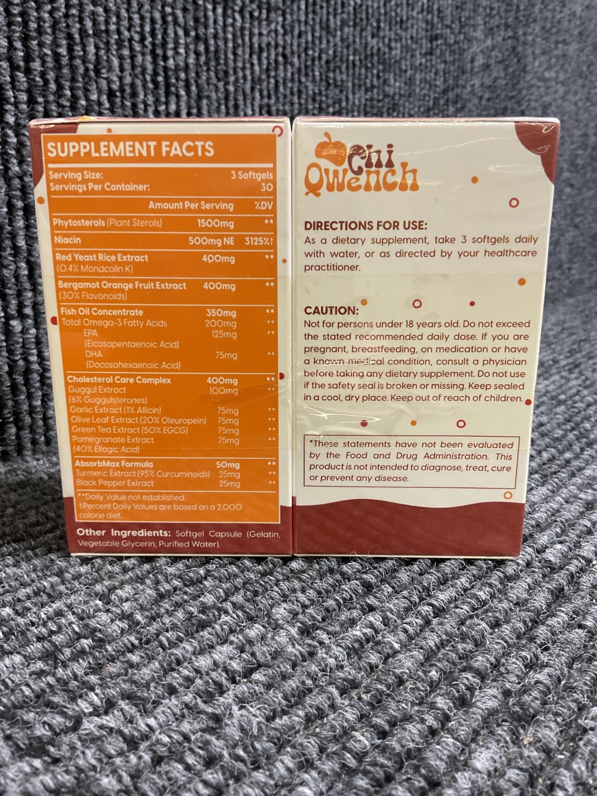 ChiQwench Cholesterol Supplements 3600mg 2 Pack/90 Softgels EXP 04/28 NEW Sealed