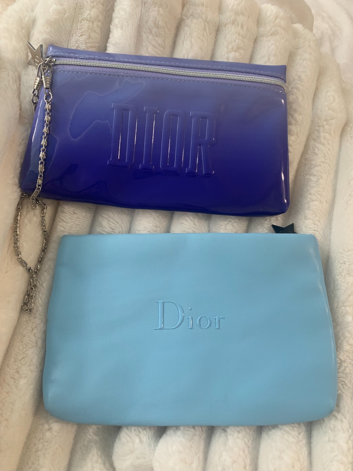 Rare Dior Blue Cosmetic Bag/ Wristlet Set