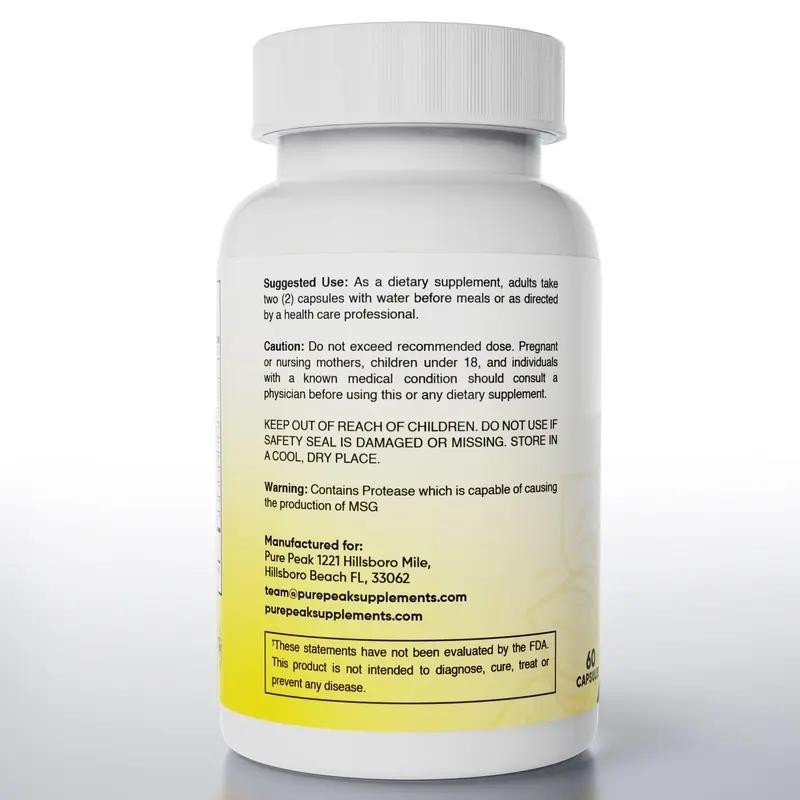 Pure Peak Candida Cleanse-Gut & Colon Support 60 Capsules for Men & Women