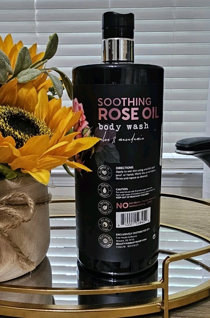 BOTANICAL SPA THERAPY ~ SOOTHING ROSE OIL BODY WASH with Aloe & Macadamia