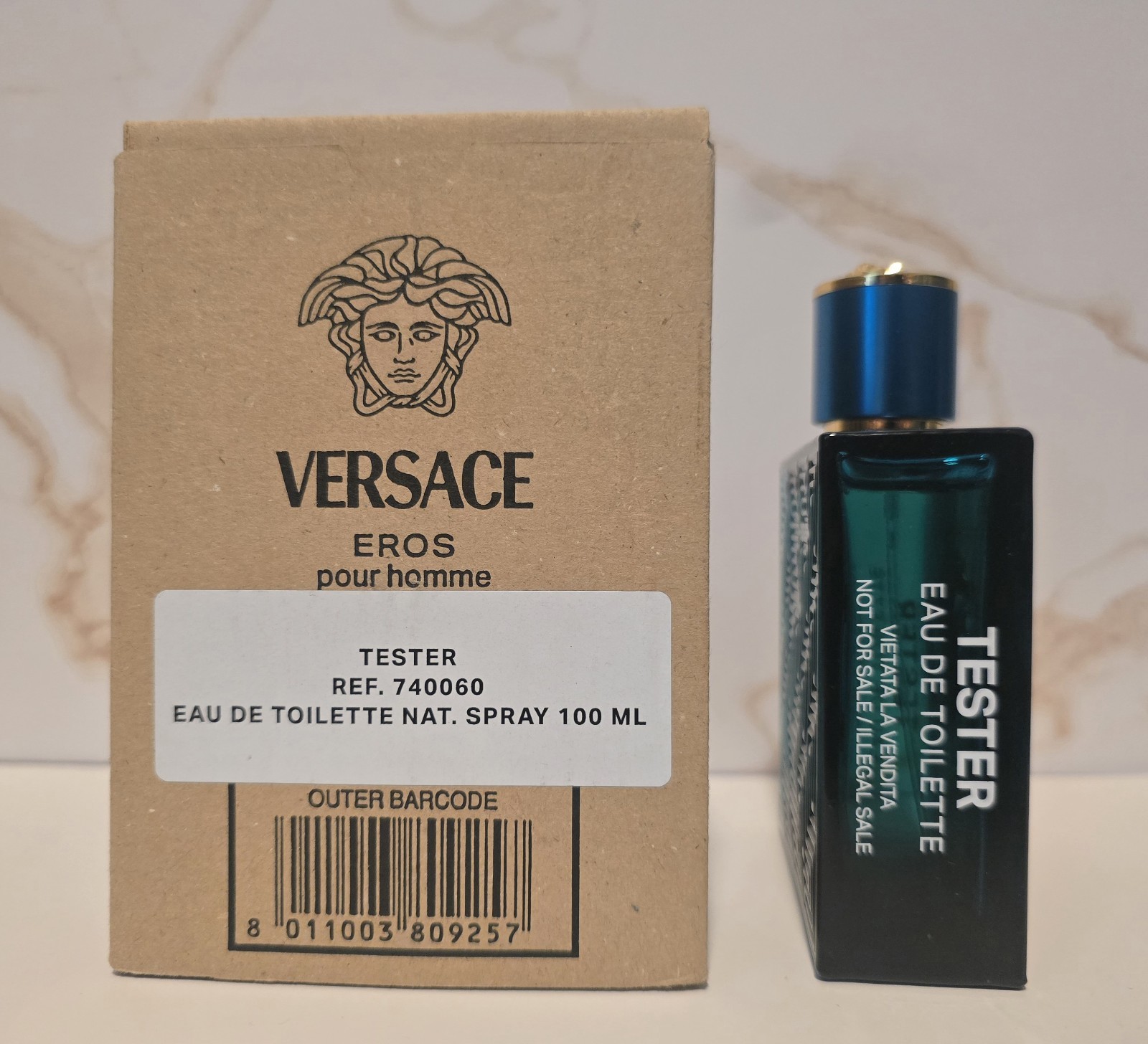Versace Eros EDT 3.4 oz 100ml Tester Men’s Cologne Spray w/ Cap Authentic