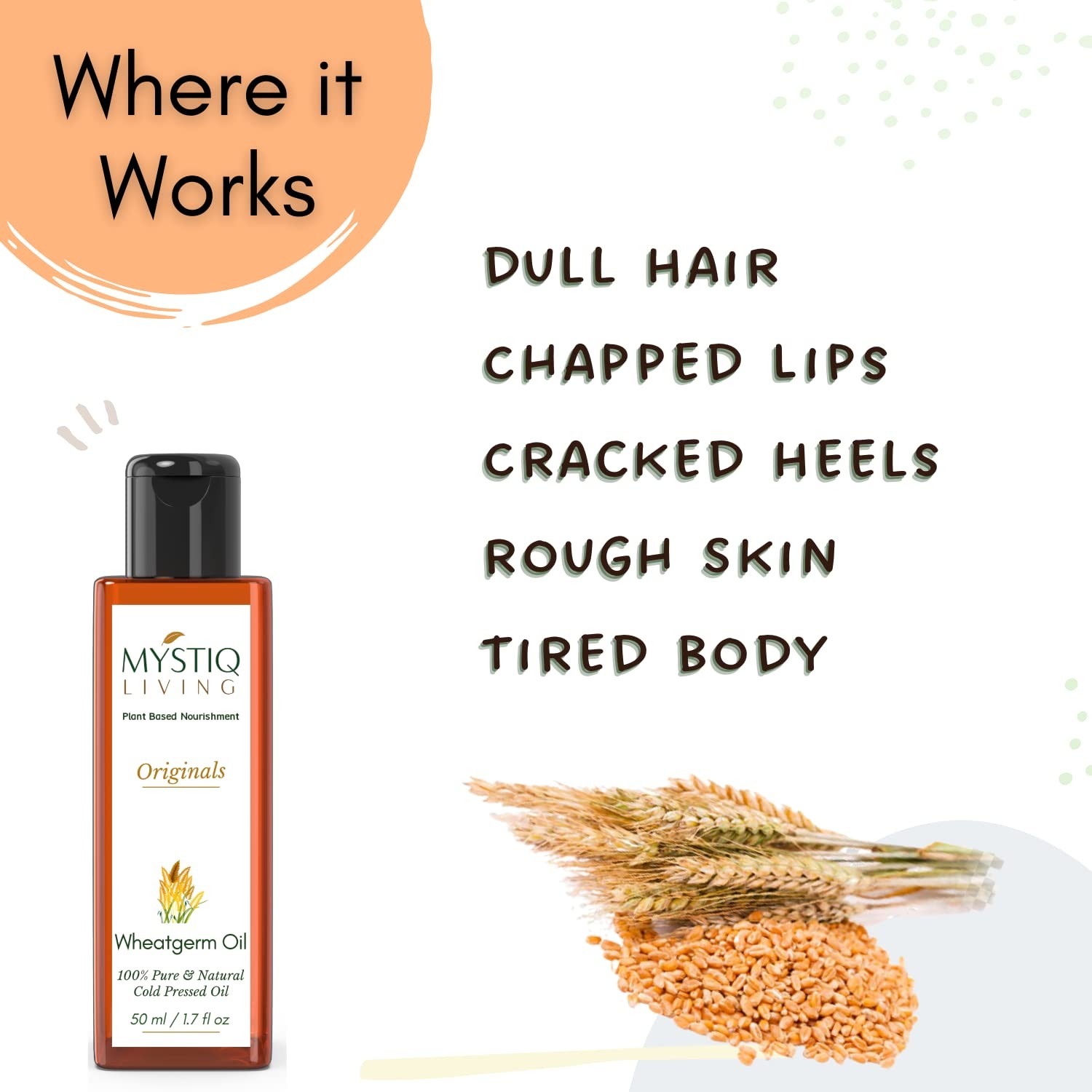Mystiq Living Wheatgerm Oil, 50ml